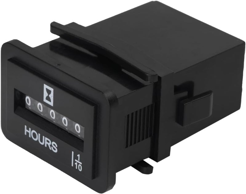 RileyFine Mechanical Hour Meter Rectangle Engine Hour Gauge Snap-in Hourmeter, for Battery Powerd Equipment Lawn Mower Tractor Generator Golf Cart Snowblower Forklift (DC 6-80V) - Image 1